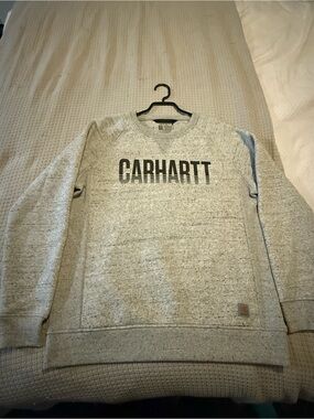 Carhartt Women’s Light Heather Gray Logo Crewneck Sweatshirt
